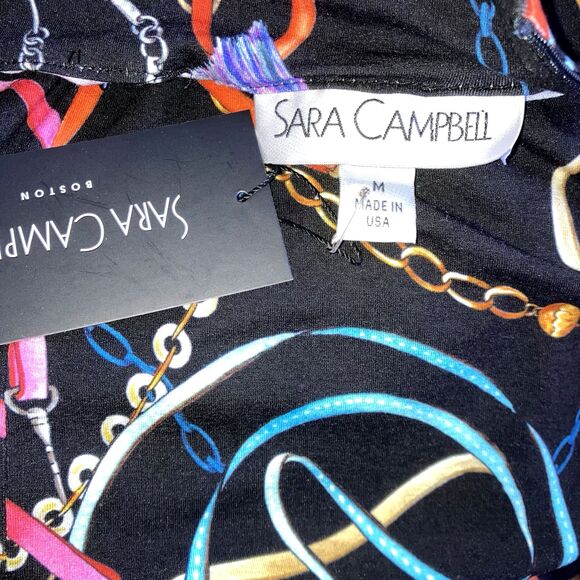 SARA CAMPBELL sz M Colorful Sleeveless Flowy Smooth Stretch Knit Tunic Top - Picture 4 of 5